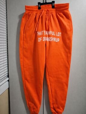 Orange Graphic Jogger Sweatpants
